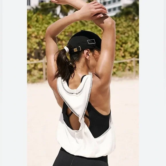 Free People Movement So Twisted Tank in white and black size medium - Picture 2 of 5